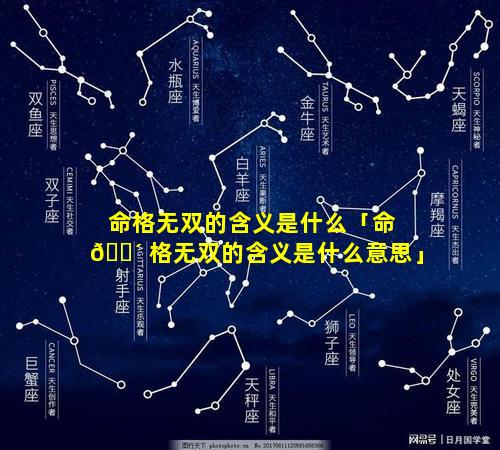 命格无双的含义是什么「命 🐴 格无双的含义是什么意思」